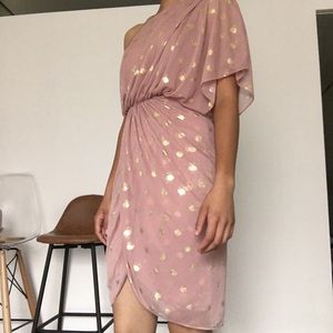 Liliana Grecian Polka Dot Midi Dress